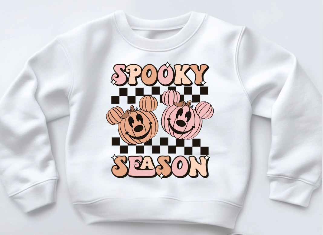 Checkerboard Halloween Printed Sweatshirt