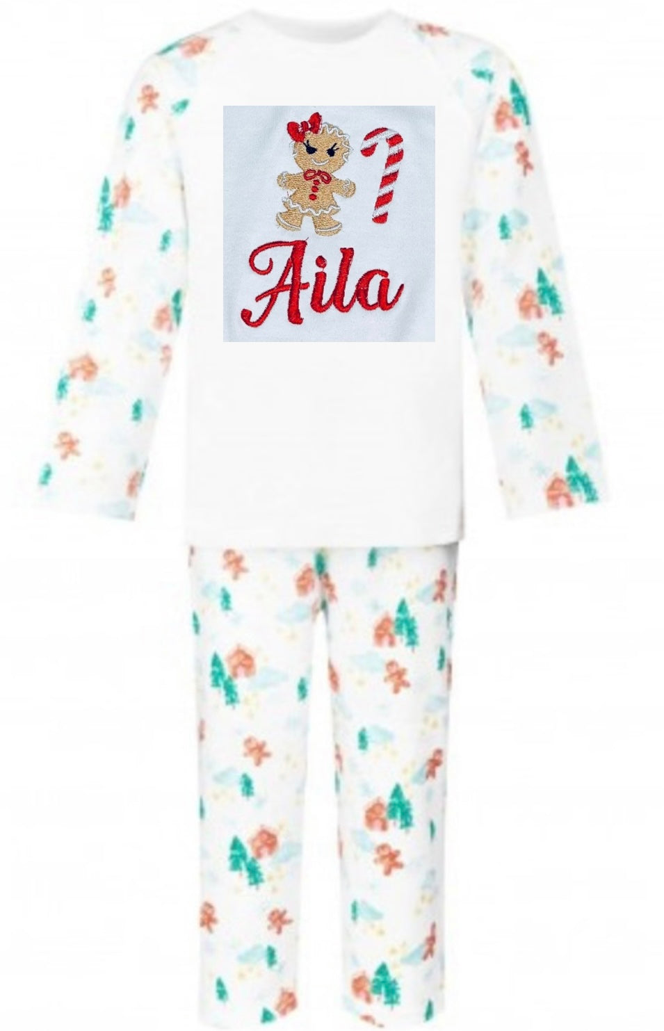 Kids Gingerbread Embroidered Pyjamas