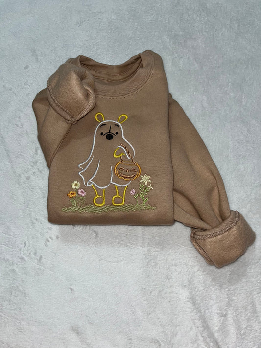 Ghost Bear Embroidered Sweatshirt