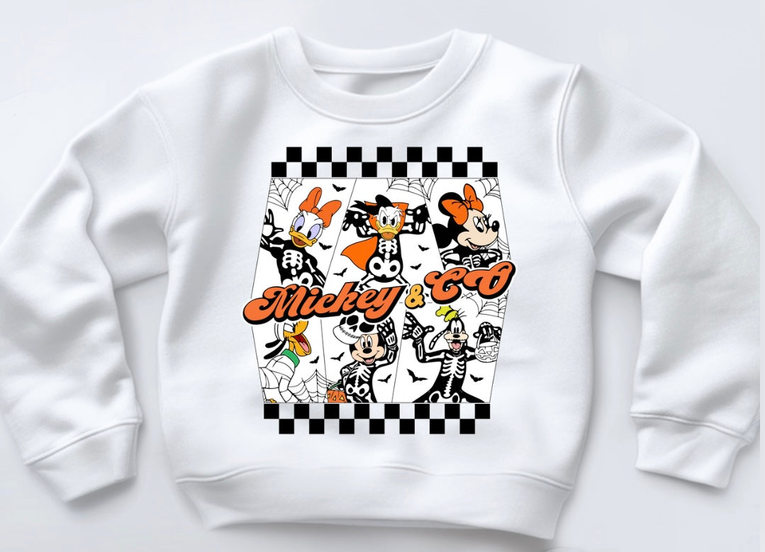 Checkerboard Halloween Printed Sweatshirt