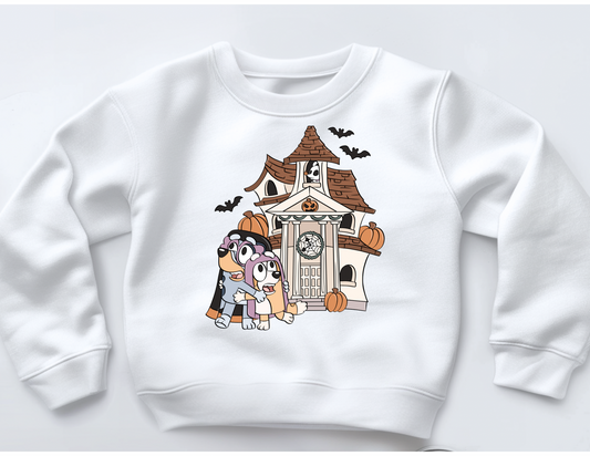 Haunted House Dogs Printed Sweatshirt