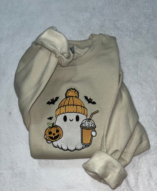 Coffee Ghost Embroidered Sweatshirt